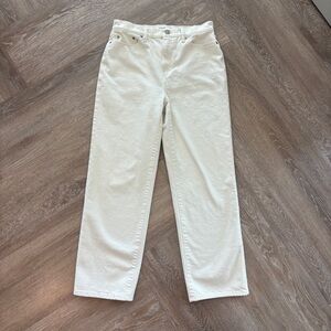 Banana Republic off white cream straight leg ultra high rise jeans size 8